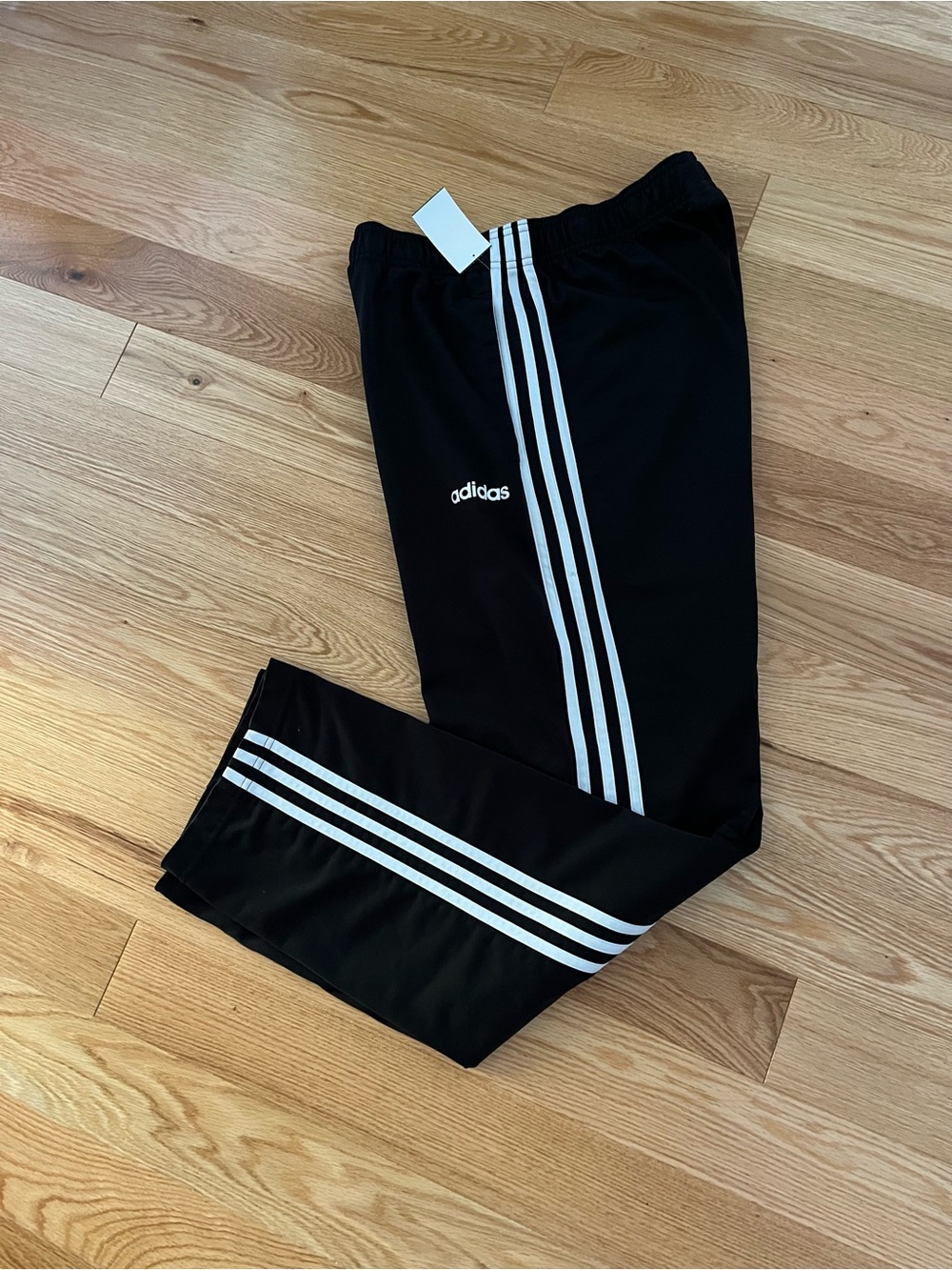 adidas Black Jogger Pants with White Three-Stripe Detail
